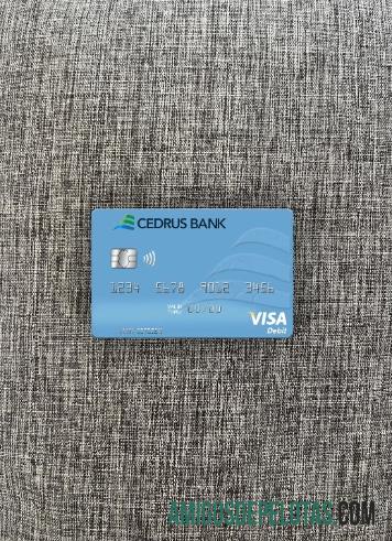 Cartão de débito Visa do Líbano Cedrus Bank Photolook Front modelo